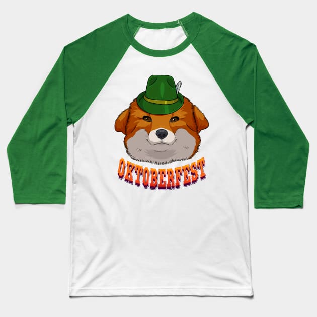 Red Fox German Oktoberfest Baseball T-Shirt by Noseking